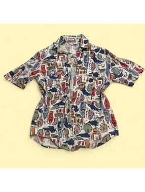 Cherokee Women's Multicolored button up top
